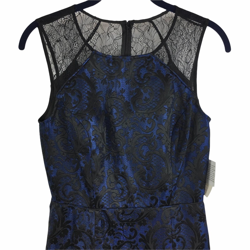 NWT Aidan by Aidan Mattox Lace Blue and Black Dress size 0 - Picture 2 of 10